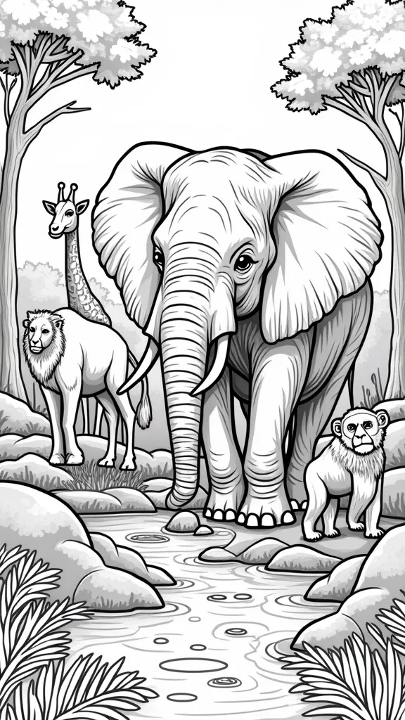 realistic zoo coloring pages